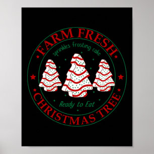 Affiche Fun Farm Fresh Christmas Tree Cakes Family Xmas Pa