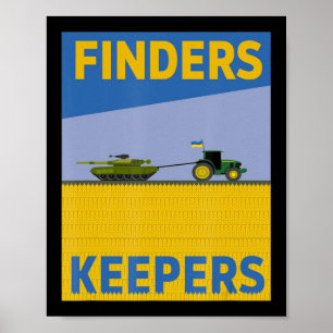 Affiche Fun Farmer Tractor Ukraine Drapeau Support Finders