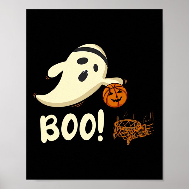 Affiche Fun Ghost Player Boo Bysketbyll Costume d'Hallowee (Devant)