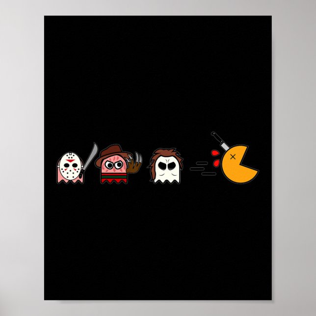 Affiche Fun Ghosts Parodie Halloween Gamer 80's Horror Mov (Devant)