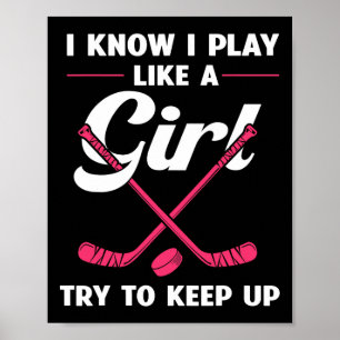 Affiche Fun Girls Hockey Designs For Women Field Hockey No