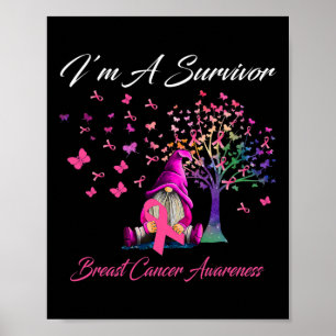 Affiche Fun Gnomes I'm A Survivor Cancer du sein Sensibili