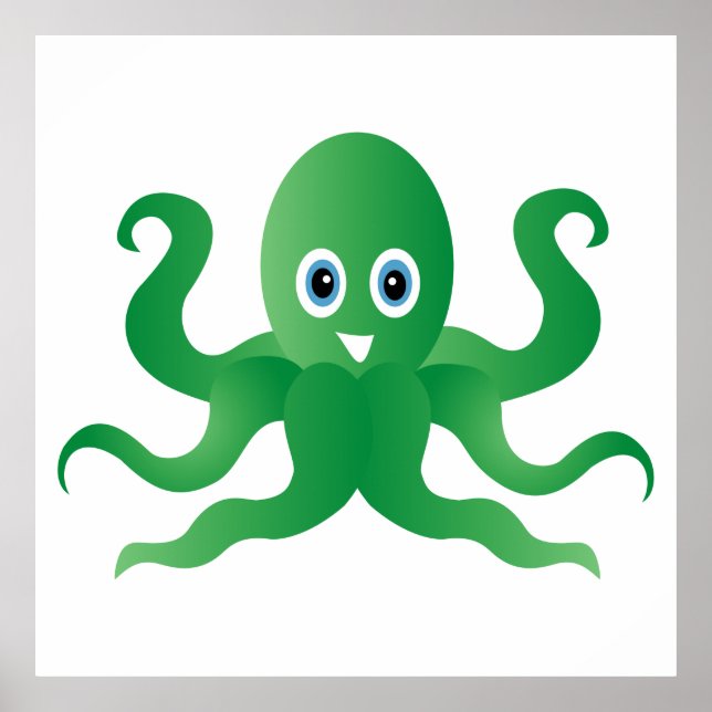Affiche Fun green octopi (Devant)