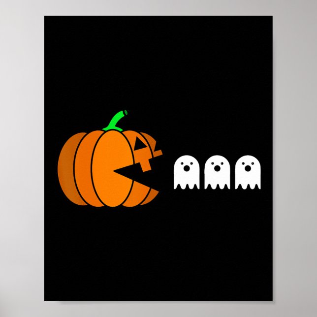 Affiche Fun Halloween Citrouille manger Ghost (Devant)
