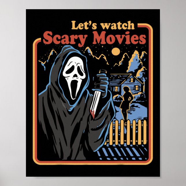Affiche Fun Halloween Regardons Horror Movies Ghost (Devant)