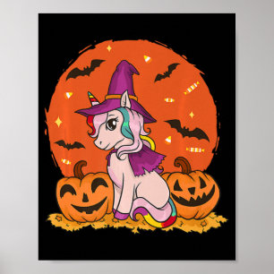 Affiche Fun Halloween Witchy Unicorn Cute