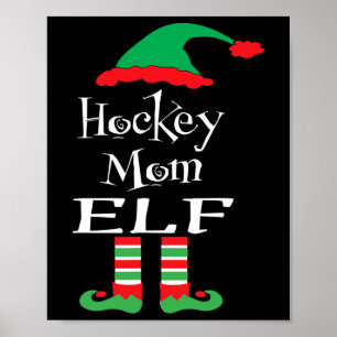 Affiche Fun Hockey Maman Elf Xmas Famille Match Femmes Hom