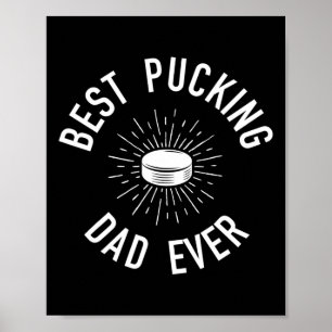 Affiche Fun Hockey Papa Pun Cadeaux Meilleur Pucking Papa 