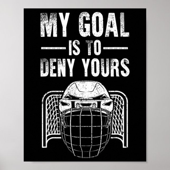 Affiche Fun Hockey sur glace Goalie Design Enfants Hommes  (Devant)