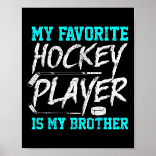 Affiche Fun Hockey Tee Frère nouveauté Cadeau frère