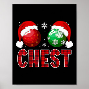 Affiche Fun Jeu de poitrine Noix de Noël Chemise jumelle C