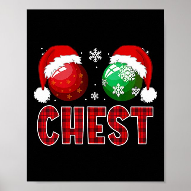 Affiche Fun Jeu de poitrine Noix de Noël Chemise jumelle C (Devant)