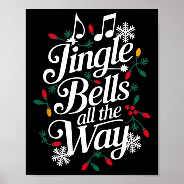 Affiche Fun Jingle Bells All Way Festive Christmas Gra (Devant)