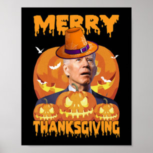 Affiche Fun Joe Biden Confond Joyeux Thanksgiving Hall