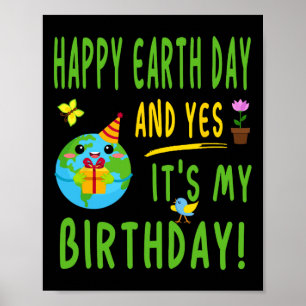 Affiche Fun Jour des terres fête d'anniversaire - 22 avril