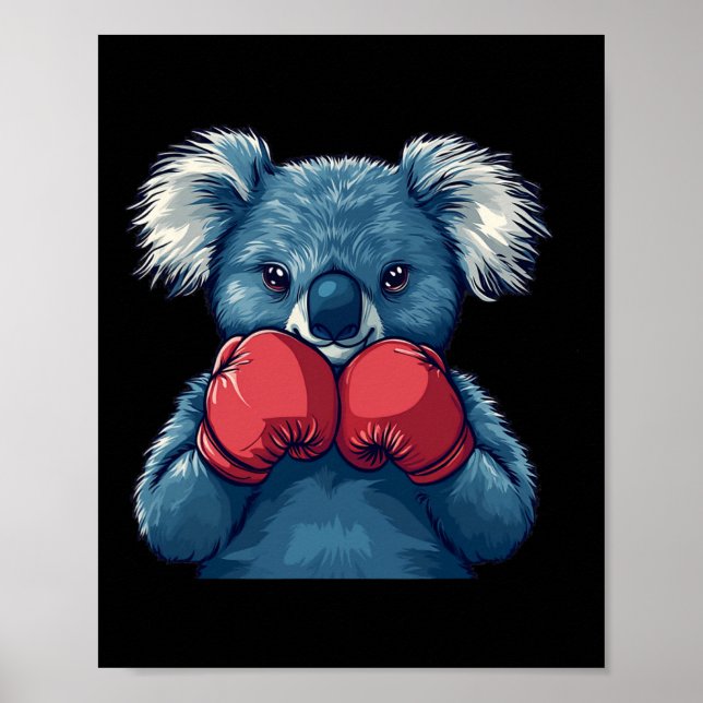 Affiche Fun Koala Bear Boxe Pour Un Champion Et Boxing Lo (Devant)