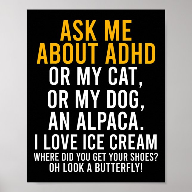 Affiche Fun Me Demander À Propos De Adhd Autism Mental Hea (Devant)