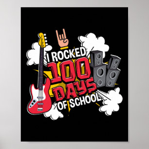 Affiche Fun Music Guitare I A Rocked 100 Jours De L'École