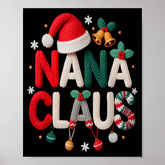 Affiche Fun Nana Claus Santa Claus Grandma Family Matching (Devant)
