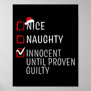 Affiche Fun Naughty Nice Noël Famille Pajama Hommes Femmes