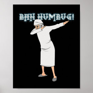 Affiche Fun Noël Carol Dabbing Scrooge Nightgown Bah