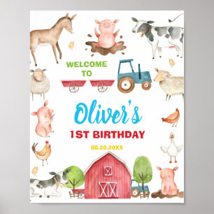 Affiche Fun Party Barnyard ferme animal d'anniversaire Bie