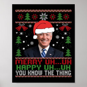 Affiche Fun Père Noël Joe Biden Merry Euh Noël laid