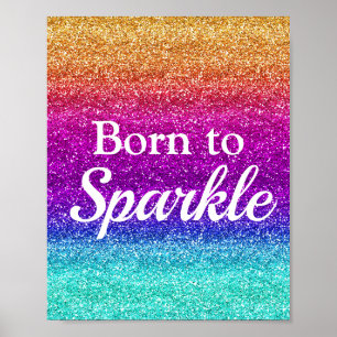Affiche Fun Rainbow Pride Parties scintillant Né à Sparkle
