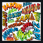 Affiche Fun Retro Comic Book pop Art Sounds<br><div class="desc">Un design amusant,  cool et tendance rétro de bande dessinée pop art inspiré de l'art qui met le wham,  zap,  pow dans votre journée. Le cadeau parfait pour les super-héros,  vos amis,  votre famille ou comme un régal pour vous-même. Conçu par ComicBookPop© à l'adresse www.zazzle.com/comicbookpop*</div>