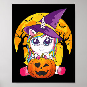 Affiche Fun Retro Halloween Cadeaux Cute Witchy Unicorn Gi
