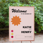 Affiche Fun rose Abstrait Graphic Design 20x28 Mariage<br><div class="desc">Design graphique avant-gardiste design mariage d'inspiration abstraite avec des couleurs rose,  jaune et orange</div>