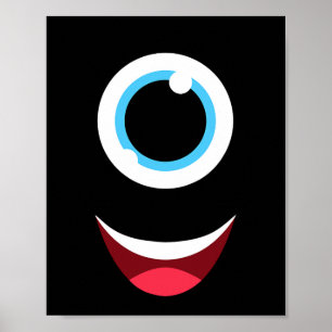 Affiche Fun Scanner Monster Eyeball Face Facile Halloween