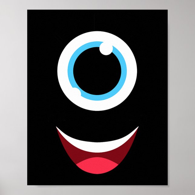 Affiche Fun Scanner Monster Eyeball Face Facile Halloween  (Devant)
