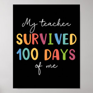 Affiche Fun School Boys Girls Kids Don 100 Jours D'École