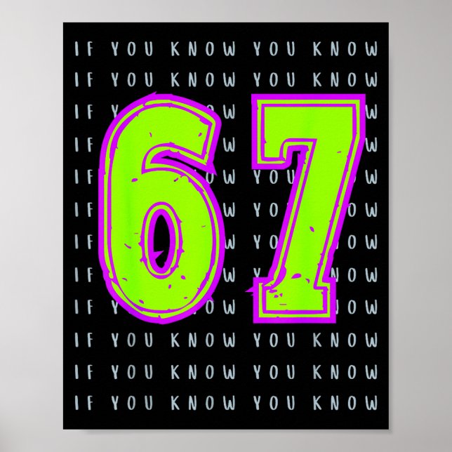 Affiche Fun Six Seven 6 7 Meme Design  (Devant)