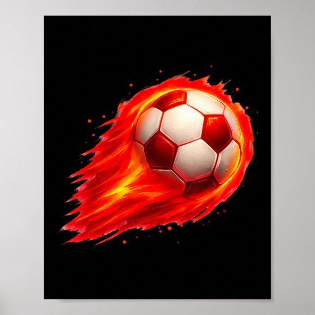 Affiche Fun Soccer Effet Tie and Dye Noir Jaune So (Devant)
