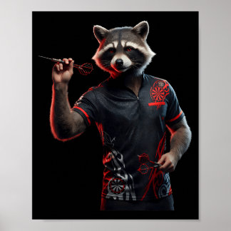 Affiche Fun Tee de Raton Laveur de Fléchettes pour Lancer