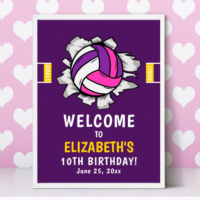 Affiche Fun Volleyball Girl Birthday (Créateur téléchargé)