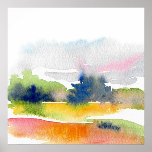 Affiche 'Fun with Watercolor Brushstrokes' Abstrait (Devant)