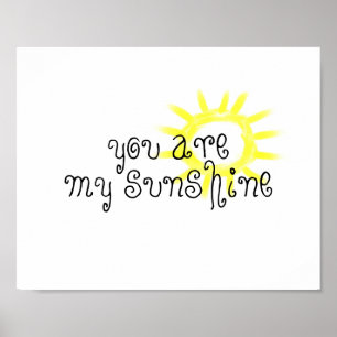 Affiche fun you are my sunshine quote whimsical and cute