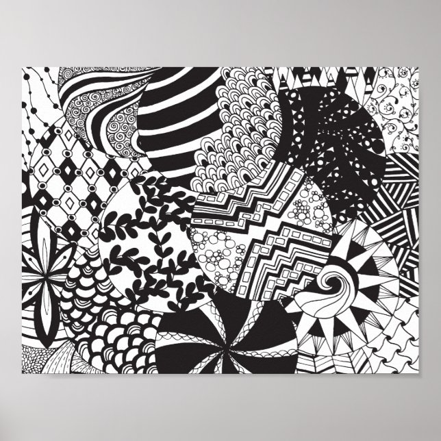 Affiche Fun Zendoodle Cercle Motifs (Devant)