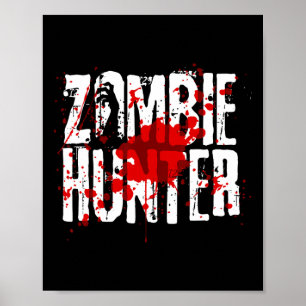Affiche Fun Zombie Hunter Design Pour Garçons Filles Hallo
