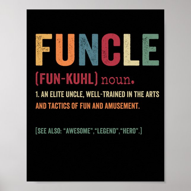 Affiche Funcle Funny Uncle Définition, Awesome Legend Hero (Devant)
