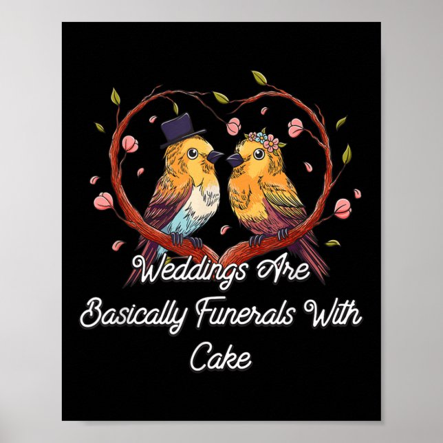 Affiche Funérailles Avec Mariage De Gâteau Mariée Et Groom (Devant)