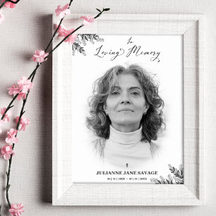 Affiche Funérailles de Póster Noir avec la photo Souvenir