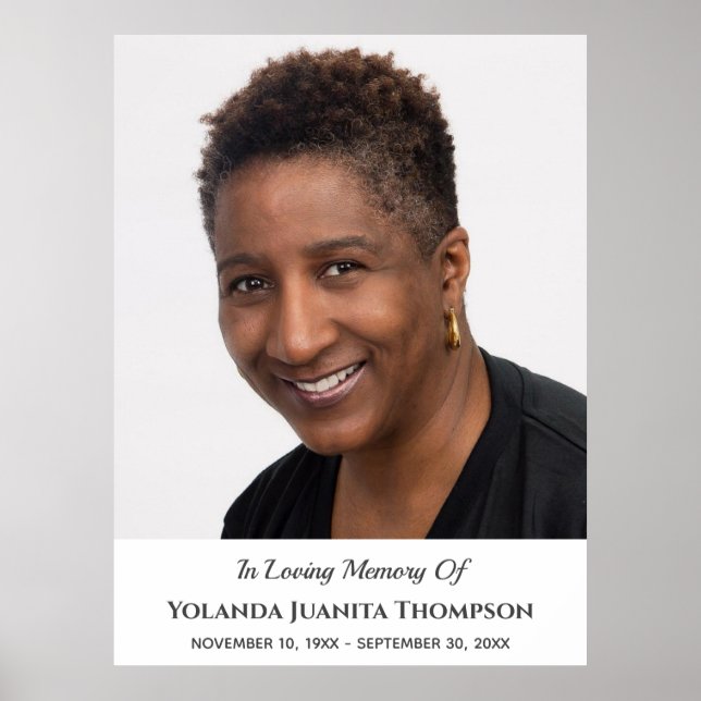 Affiche Funérailles de souvenir Photo de coutume Deuil Sym (Devant)