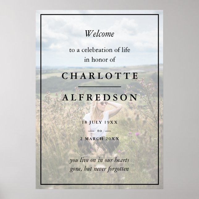 Affiche Funérailles élégantes | Photo de service funèbre c (Devant)