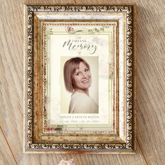 Affiche Funérailles romantiques Vintages florales (Créateur téléchargé)