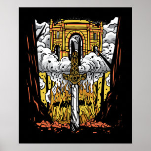 Affiche Funérailles viking