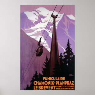 Affiche Funiculaire à Brevent Mt.